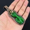 Green Praying Lady Gemstone Pure Copper Wire Wrapped Handmade Pendant Jewelry