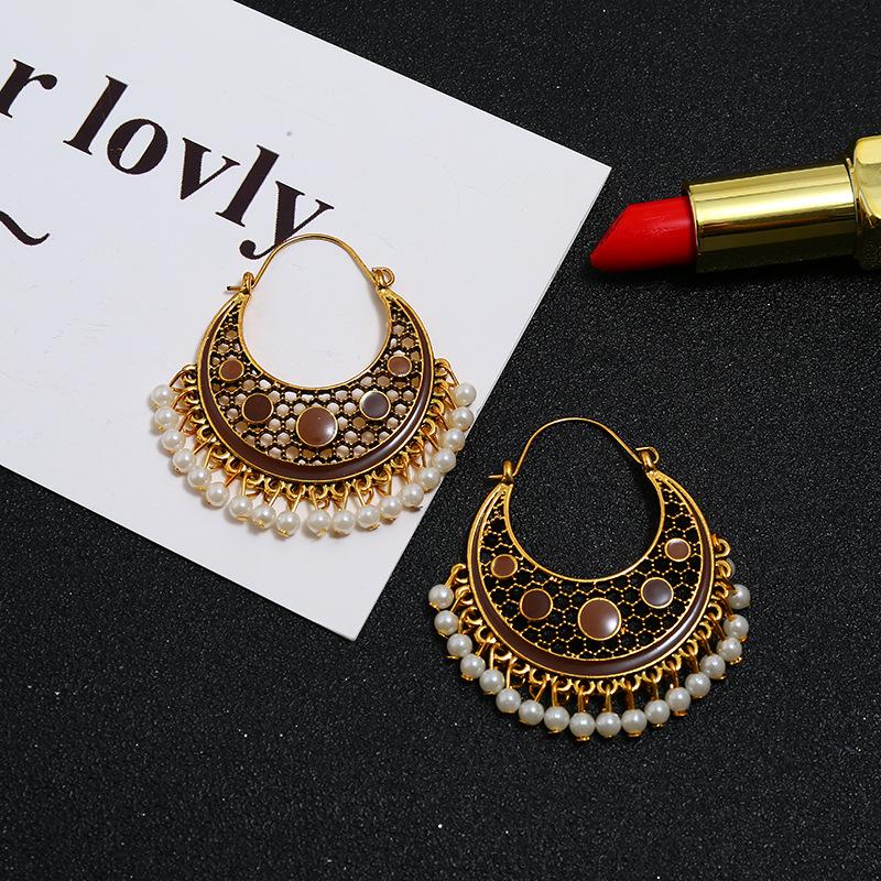 Bohemian Style Multicolor Glass & Rice Bead Statement Earrings