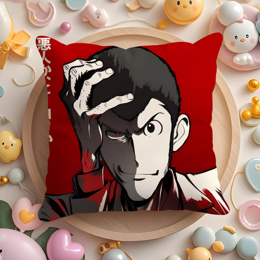 Lupin the anime T-Third Cushion Cover Home & Car Multi-Scene Pillow Cover - Reversible, Soft & Durable for Daily Use