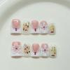 Handmade Creamy Rhinestone Press-On Nails - High-End Sparkle Clear Translucent Tips