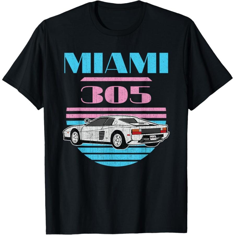 Miami 305 Vintage Florida City Beach 80s Men Women Boys Girl T-Shirt XXXXXL чёрный