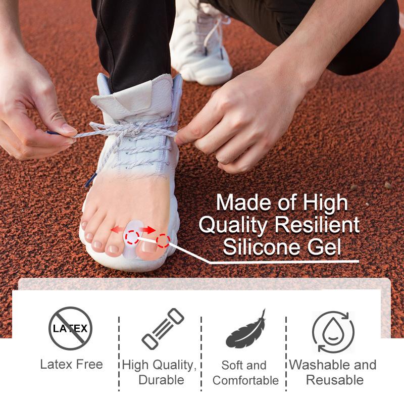 Sumifun 8 Pairs/box Multiple Size M+L White Toe Separator Thumb Correction Toe Correction Toe Protector Foot Care