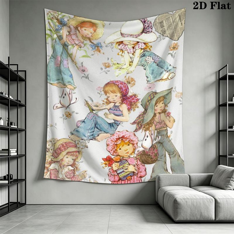 Sarah Kay Wall Tapestry Aesthetic Wall Hanging Printed Fabric Blanket Decorative Tapestries for Bedroom Living Room Home Decor