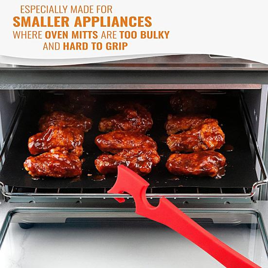 Useful Long Lifespan High-temperature Resistance Longer Handle Convection Oven Rack Pusher for Household Oven Rack Puller