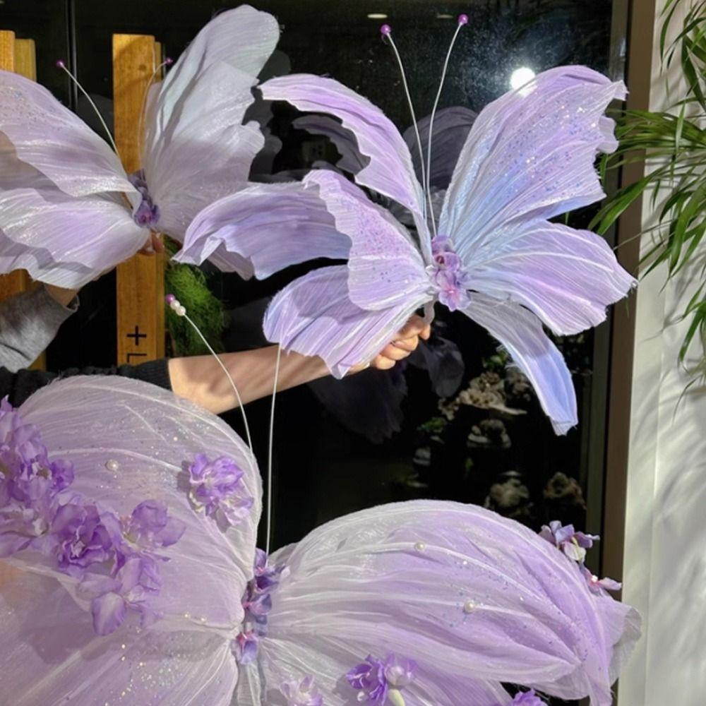 NEW 3D Simulated Flowers Large-scale Colorful Artificial Butterfly Giant Window Display Layout Background Decoration Festival
