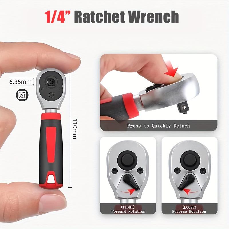 Set de 35 de biți pentru șuruburi, cheie cu clichet de 1/4 inch și set de prize pentru renovarea și întreținerea casei