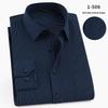 2025 Spring Men's Gray Non-Iron Long Sleeve Business Casual Shirt, Large Solid Color for Young to Middle-aged.