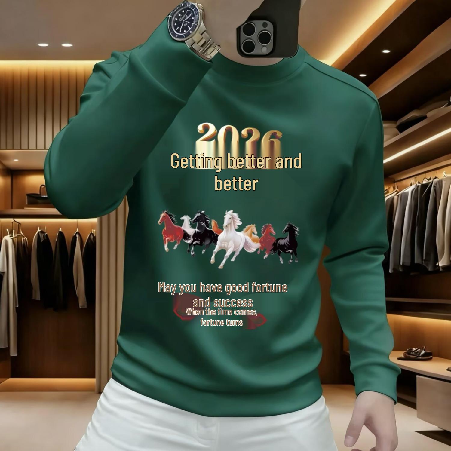 

Zodiac Year Red Festive Unisex Round Neck Fleece Sweatshirt - Trendy New Year Pullover 2XL