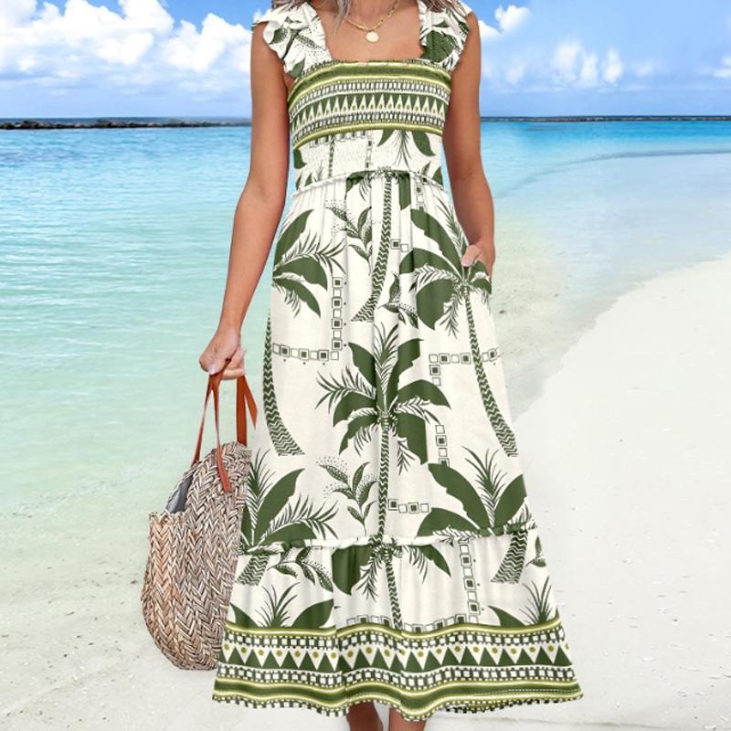 

Большое количество в наличии праздничное элегантное и удобное летнее платье женское 8051 2XL зелёный