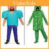 Conjunto de Fantasia Creeper de Minecraft para Crianças Conjunto Cosplay de 3 Peças