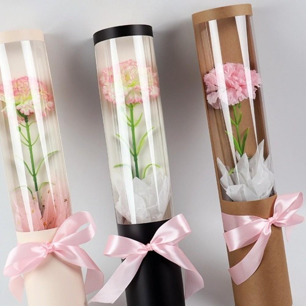 5pcs Romantic Rose Flowers Box Transparent Bouquet Packaging Bags Flower Wrapping Bags  Mother's Day