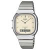 Casio Serie VINTAGE, doppio display alla moda e semplice, Quarzo, Cinturino in Acciaio, , stesso stile per uomo e donna, quadrante bianco AQ-240E-7A2