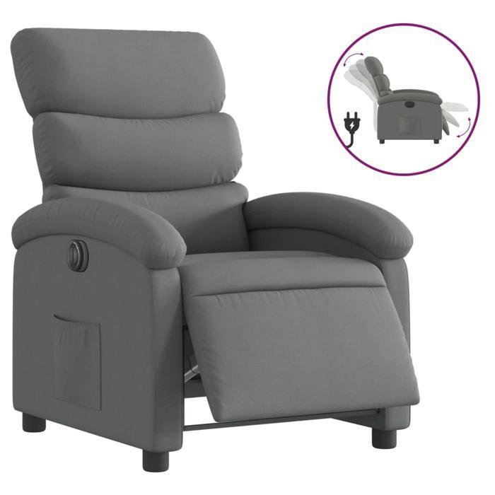 VidaXL Electric Recliner Dark Grey Fabric, Electric Chair for Elderly, Recliner, 3203955