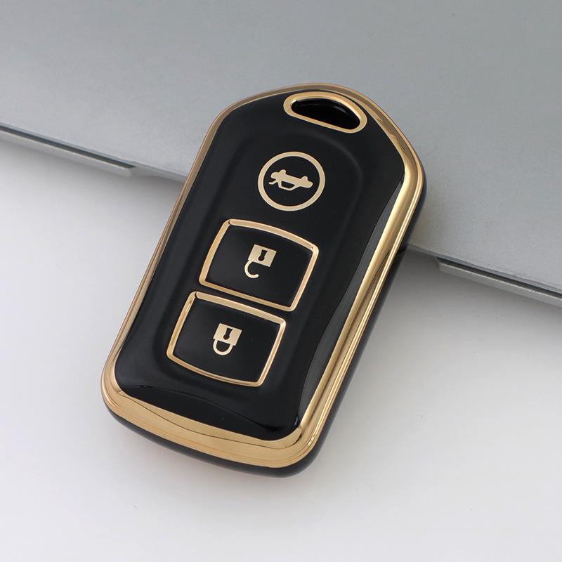 Gold Edge TPU Soft Key Case for 2-3 Button Toyota Camry, Yaris, Verso, Vios FS