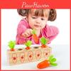 Wooden Carrot Digital Pulling Game Educational Toy For Toddler Learning Play And