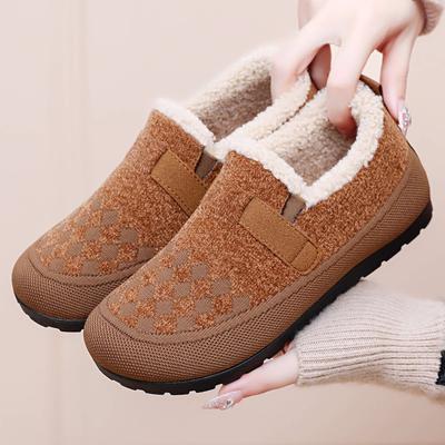 Chaussures pour femmes, Bottes en coton, Hiver Nouveau style avec Velours ajouté et Épaissies Bottes de neige à un pied, Chaussures en coton décontractées antidérapantes polyvalentes