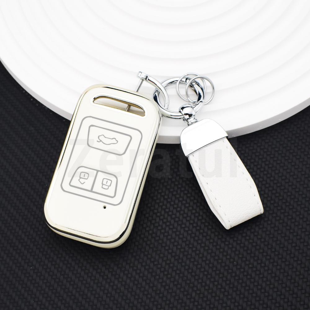 3 Buttons Soft Tpu Car Key Case Cover Shell Fob Holder Keyless For Chery Tiggo 4 3 Tiggo 8 7 Arrizo 5    Key Chains
