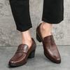 New Men's British  Black Brown Patent Leather Height Increasing Shoes Penny Loafter Formal Wedding Prom Homecoming Oxfords