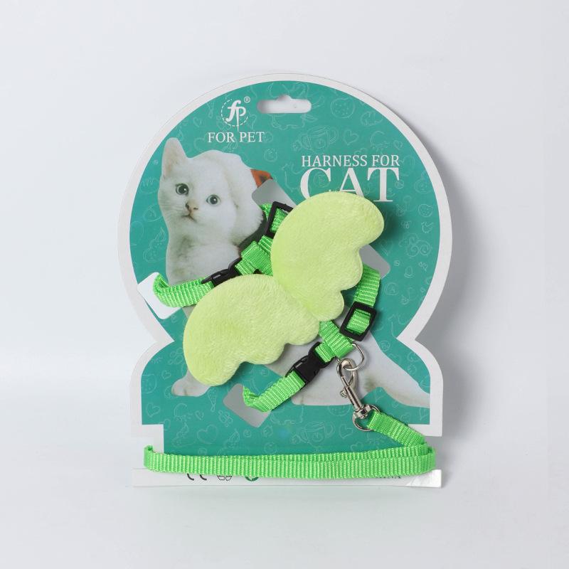 

Трос для вытягивания домашних животных Крылья ангела Трос для вытягивания кроликов Ремень для вытягивания кошек Регулируемая длина Нагрудная шлейка 1cmx120cm зелёный