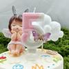 Creative Design Pink White Butterfly Number Candle Birthday Candle Cake Decoration Party Candle
