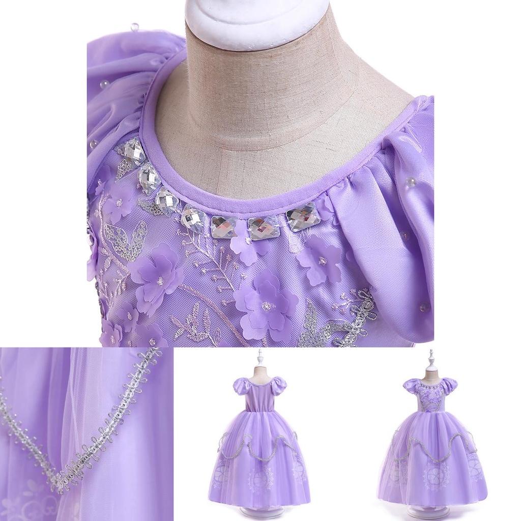 Bezauberndes Sofia Prinzessinnenkleid für Mädchen – Cartoon-Kostüm für Fantasy-Partys und Abenteuer