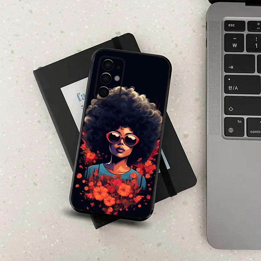 Colorful Art African Girl Black Phone Case For Samsung S24,S21,S22,S23,S30,Ultra,S20,Plus,Fe,Lite,Note,10,9,5G Black Soft Cover