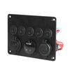 Dual USB Socket 5 Gang Switch Panel 12V/24V ON-OFF Toggle For Car Inline Fuse Box  Truck