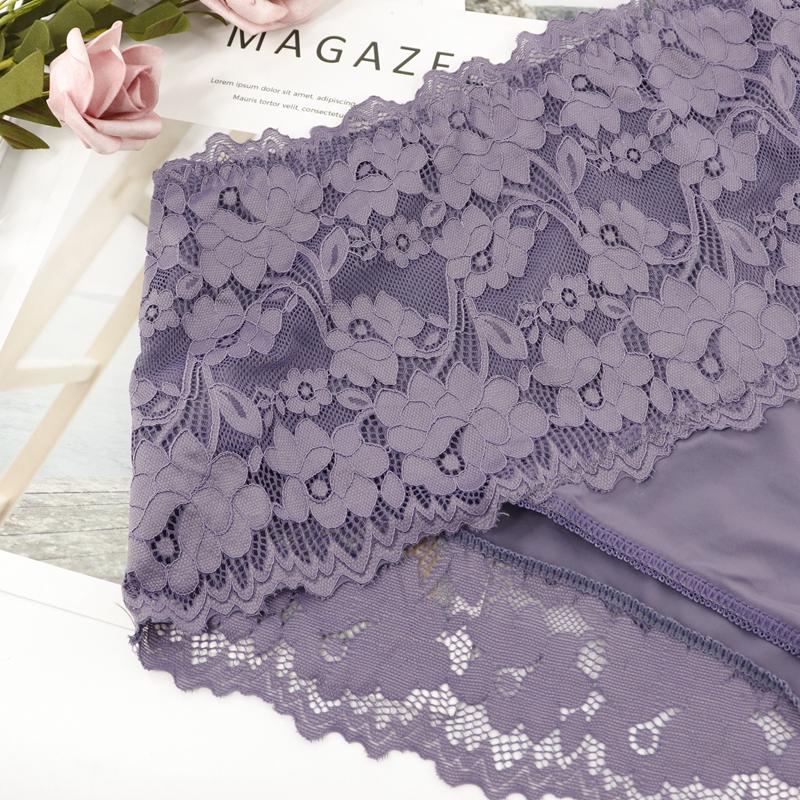 Women Plus Size Panties Sexy Lace Comfortable and Breathable Middle Waist Lingerie 3Xl - 5Xl - T020