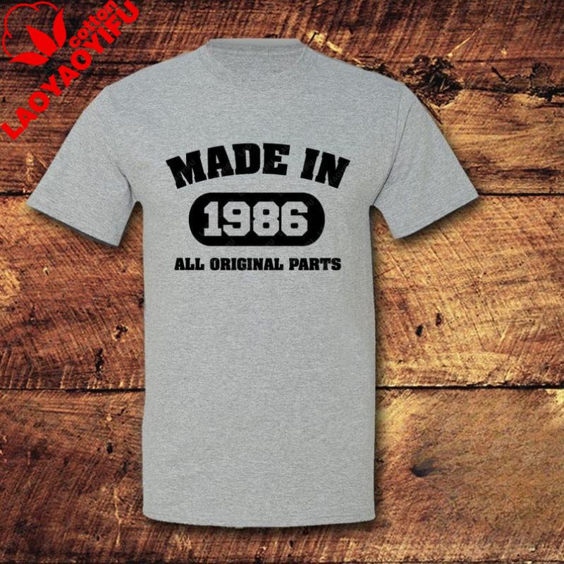 Made in 1986 All Original Parts 40th Birthday Unisex Cotton Tee Graphic T Shirts Vintage Clothes Gothic Oversized T Shirt Tops
