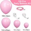120PCS pink latex balloon set suitable for birthday parties, weddings, Valentine's Day party decorations