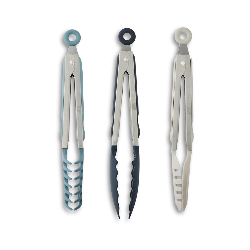 

Набор из 3 термостойких силиконовых щипцов с фиксатором, не царапающие наконечники, кухонные принадлежности, инструменты для гриля, приготовления пищи и сервировки блюд United States