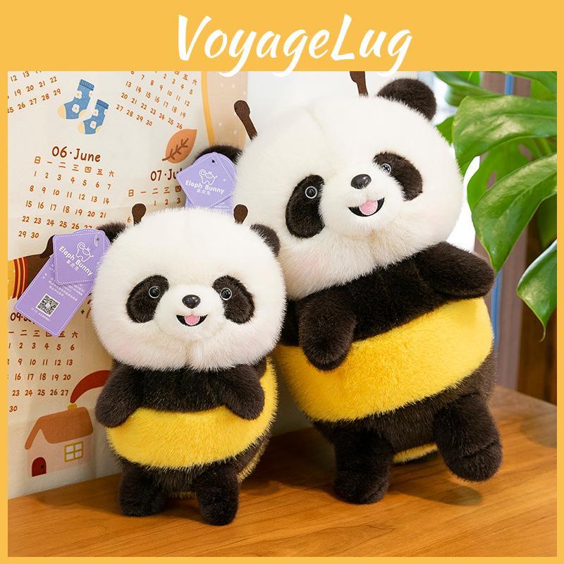 Cute Turned Panda Bee Plush Toy Cartoon Kid Sleep Accompany Girl Gift Holiday