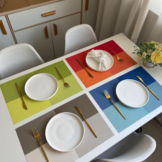 PVC Placemats Waterproof Heat Resistant Non-Slip Dining Table Mats