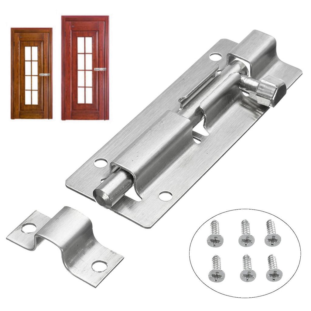 Plata Pestillo de Puerta Rotaci/ón Bolt latch Puerta Cerraduras Seguridad puerta tornillos Latch Catch Cerradura para puerta Ventana Pestillo Apto para Todo Tipo de Puertas Pestillo de Ba/ño