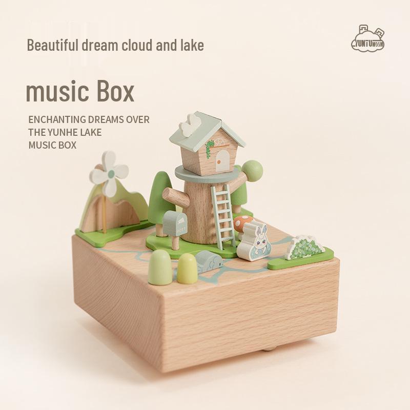 

Деревянная музыкальная шкатулка Yunhe - Креативный сувенир ручной работы, игрушка-украшение