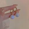 Colorful Mermaid Pearl Pendant Zircon Earrings Buckle Earrings for Women Fashion Summer Accessories Party Jewelry Birthday Gifts