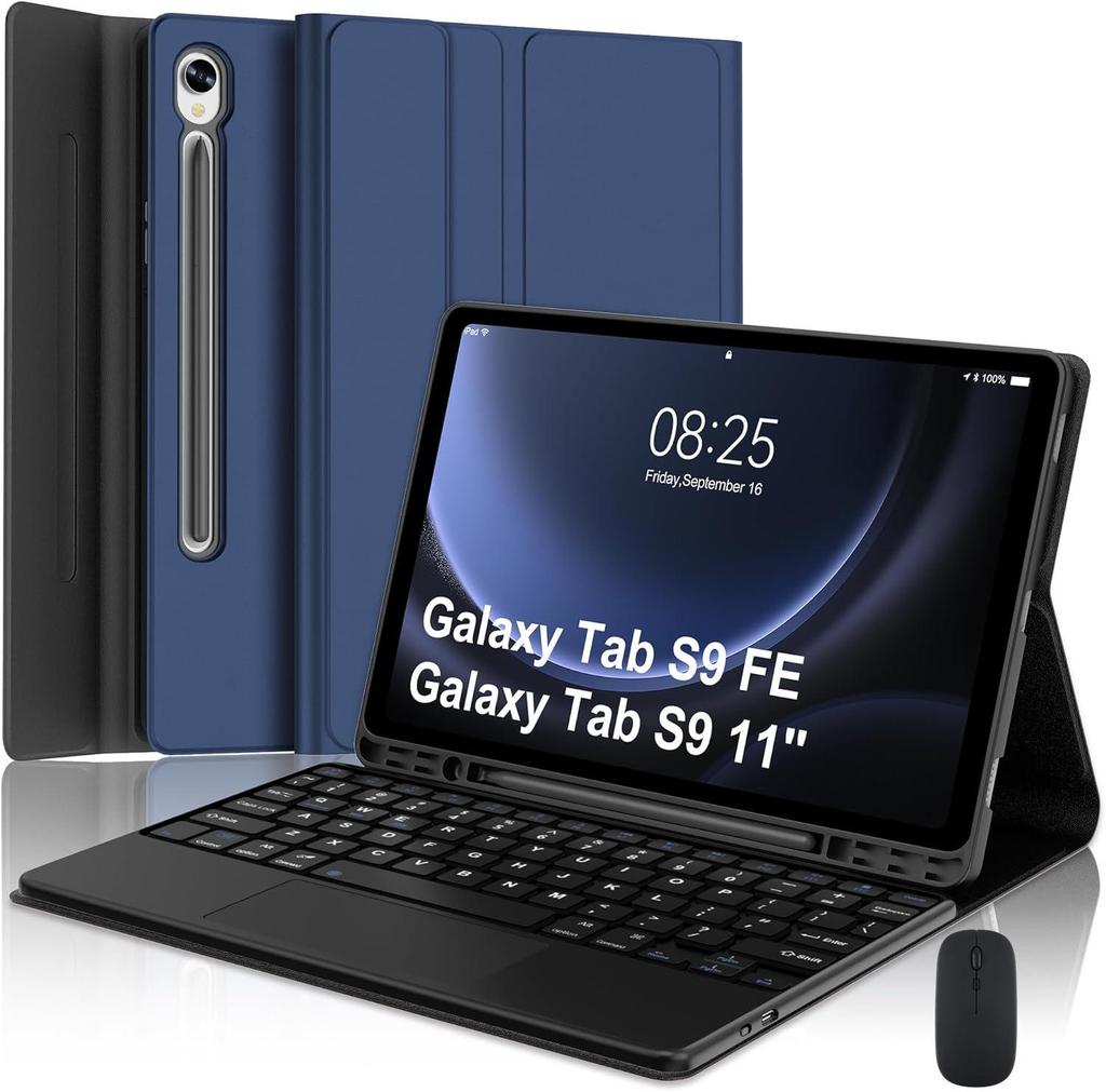 iPad Air 11/13 Protective Leather Case with Bluetooth Keyboard & Touch Pen