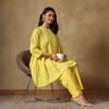 Yellow Cotton Chikankari Co-ord Set
