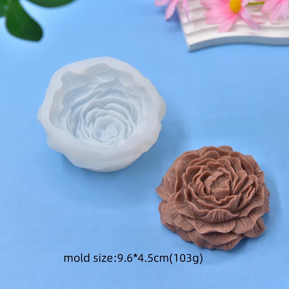 DIY Peony Candle Silicone Mold Handmade Relief Floral Fragrance Soap Resin Gypsum Mold Chocolate Cake Ice Baking Tool Gift