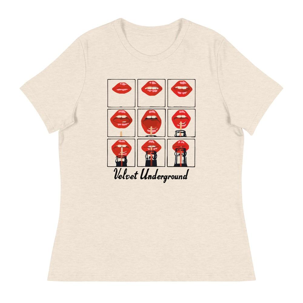 

Velvet Underground Fearuring Nico Women s Relaxed Soft T-Shirt Warhol Lips S-3XL Unisex T-Shirt XXXXL