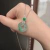 Inspired Natural Ice Seed Jade Chalcedony Round Necklaces Chinese Style Clavicle Chain Classic  Fine Jewelry For Women