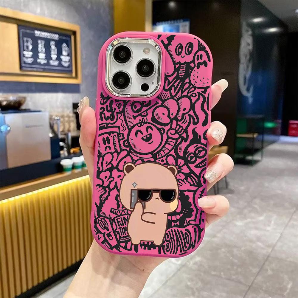 Phone Case: 2D flat design suitable for iPhone 18 17 16 15 14 13 Pro protective case, couple style, matching cool look, Christmas and Halloween gift