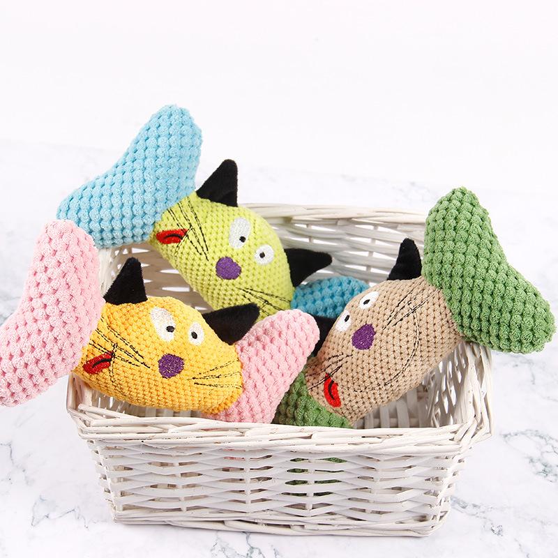 Peluche para Gato y Perro, Resistente al Sonido, Masticable, Juguetes para la Dentición, Suministros para Mascotas, Lana de Maíz, Huesos de Gato