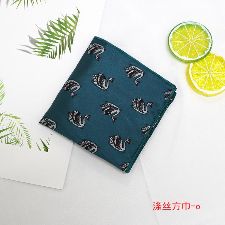 Men'S Handkerchief Jacquard Polyester Silk Flower Leaves Multi-Colored Men'S Pocket Towel
