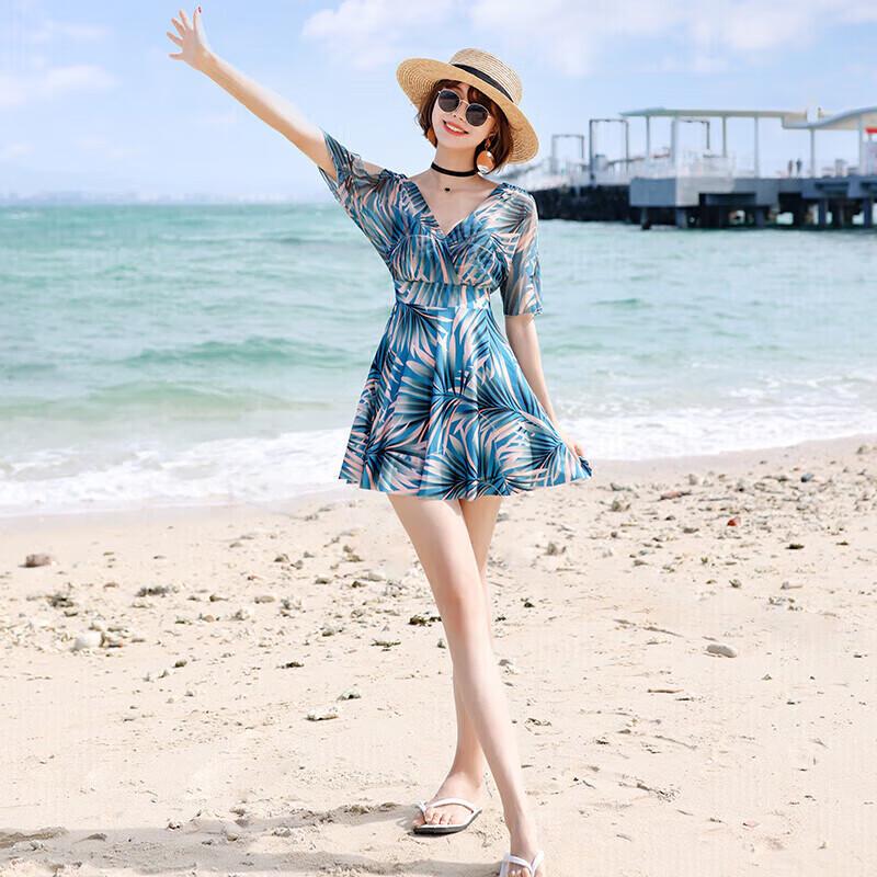Yifu Women's Sun Protection One-Piece Swim Dress