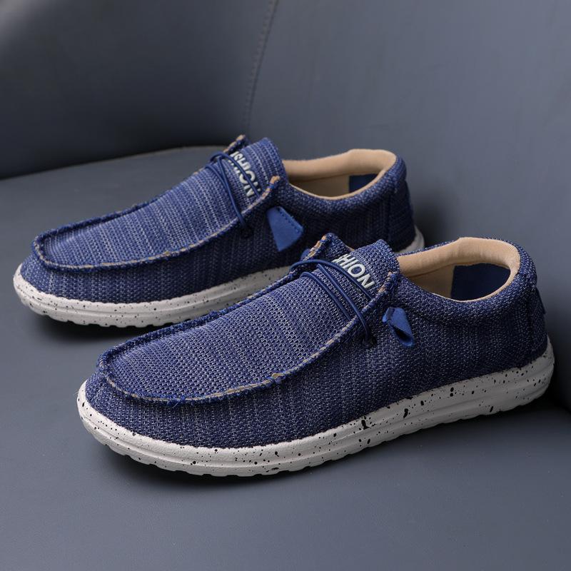 

Summer and autumn new men s casual business shoes four seasons fashion trendy shoes European and American style platform canvas men s shoes 46 темно-синього кольору