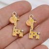 10Pcs Yellow Enamel Gold Plated Giraffe Charm Pendant For Jewelry Making Bracelet Earrings Necklace Diy Accessories Craft
