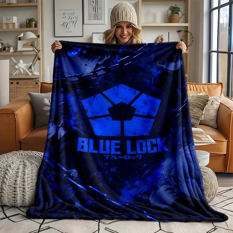 Blue Lock Ultra Soft Flannel Throw Blanket Warm Cozy Blanket for Bed Couch or outdoor best gift