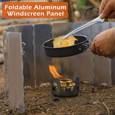 8/10-Platten Aluminiumlegierung Kocher Windschutz, Ultraleichter faltbarer Kocher Windschutz, Geeignet für Outdoor-Camping und Picknick