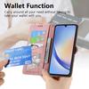 For Samsung Galaxy A55 5G Zipper Wallet Case Geometry Lines Leather Phone Cover with Strap